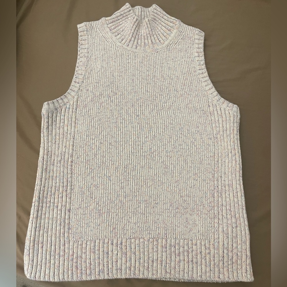 GAP light pink multicolored mock neck sweater tank top size XS